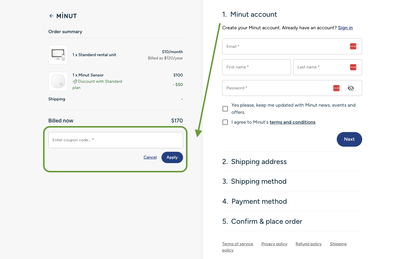 Minut Discount codes